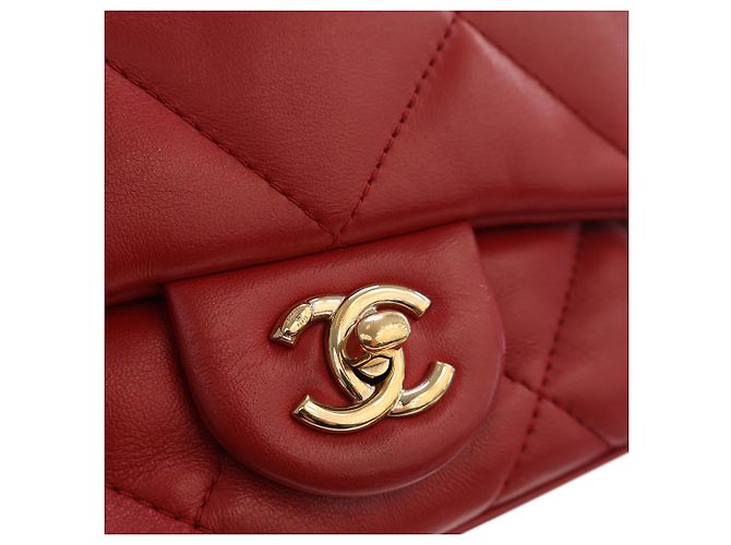 Chanel Red Small Lambskin Easy Carry Flap Rosso - vista 8