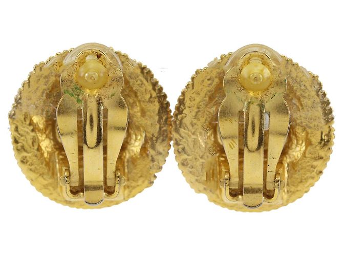 Orecchini a clip Chanel Gold CC placcati oro con medaglione D'oro - vista 3