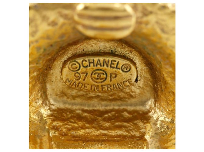 Orecchini a clip Chanel Gold CC placcati oro con medaglione D'oro - vista 7