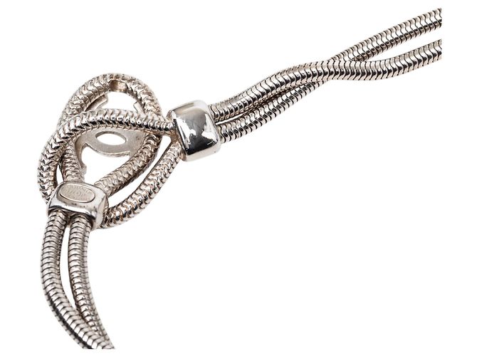 Collana Chanel Silver CC Brass Double Snake Chain Knot Argento - vista 5