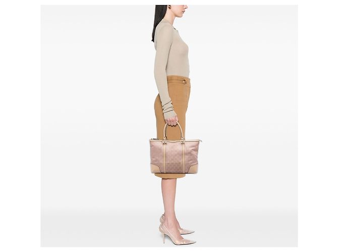 Gucci Pink GG Metallic Canvas Lovely Tote - Ansicht 6