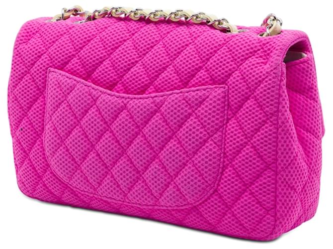 Chanel Pink Medium Classic Mesh Single Flap Rosa - vista 2