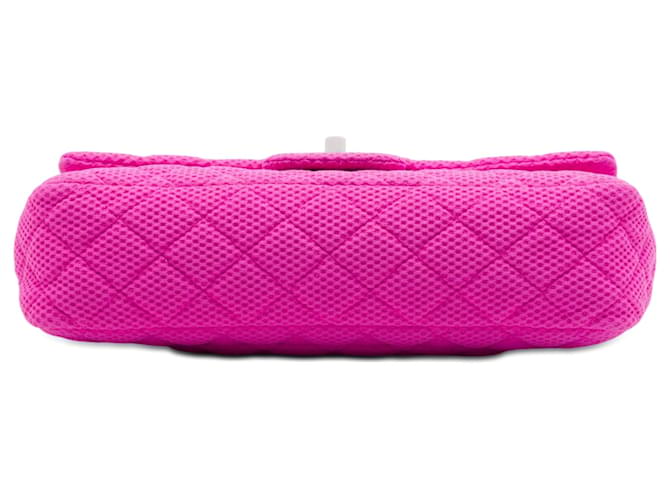 Chanel Pink Medium Classic Mesh Single Flap Rosa - vista 3