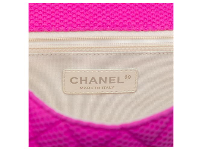 Chanel Pink Medium Classic Mesh Single Flap Rosa - vista 5