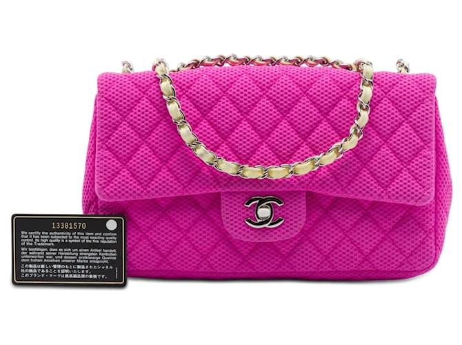 Chanel Pink Medium Classic Mesh Single Flap Rosa - vista 7