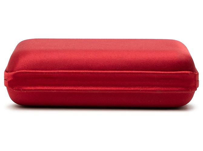 Salvatore Ferragamo Ferragamo Abendclutch aus rotem Satin mit Vara-Schleife und Kette - Ansicht 3