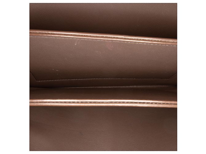 Céline Clutch multifunción en piel de becerro granulado marrón Celine Castaño Gris pardo - vista 4