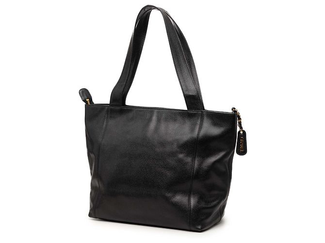 Tote Chanel Black CC Caviar Nero - vista 2