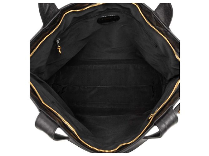Tote Chanel Black CC Caviar Nero - vista 4