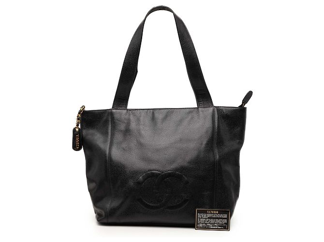 Tote Chanel Black CC Caviar Nero - vista 8