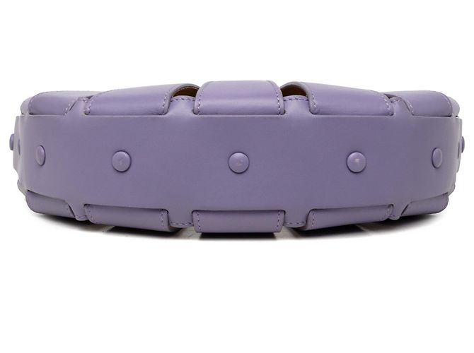 Bolsa Shell em couro de bezerro Small da Bottega Veneta, roxo - vista 3
