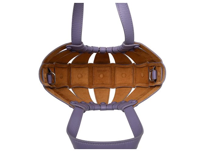 Bolsa Shell em couro de bezerro Small da Bottega Veneta, roxo - vista 4
