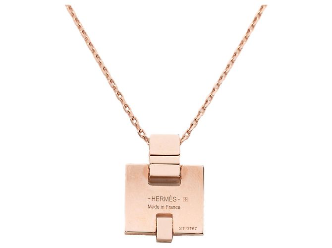 Hermès Gold Eileen Anhänger Halskette mit Vergoldung und Emaille Golden - Ansicht 2