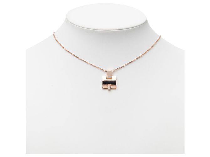 Hermès Gold Eileen Anhänger Halskette mit Vergoldung und Emaille Golden - Ansicht 5
