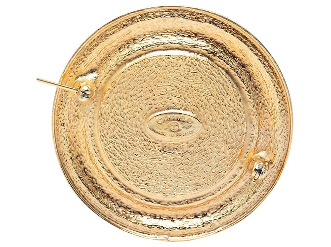 Spilla Chanel Gold Gold Plated Rue Cambon Medallion D'oro - vista 3