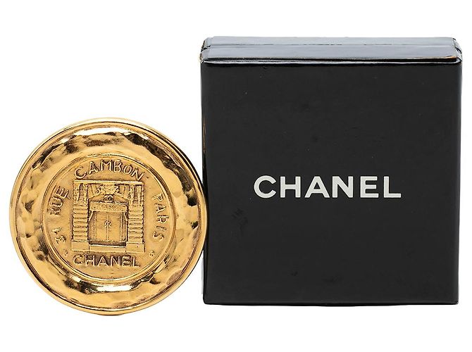Spilla Chanel Gold Gold Plated Rue Cambon Medallion D'oro - vista 4
