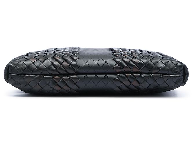 Bottega Veneta Borsa a tracolla in pelle nera Intreccio Imperatore Nero - vista 3
