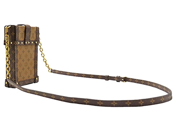 Louis Vuitton Marrone Monogram Reverse Pochette Trunk Verticale - vista 3