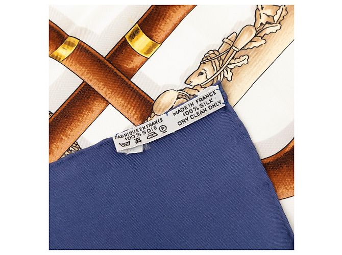 Sciarpa in seta Hermès Blue Cannes et Pommeaux 90 - vista 2
