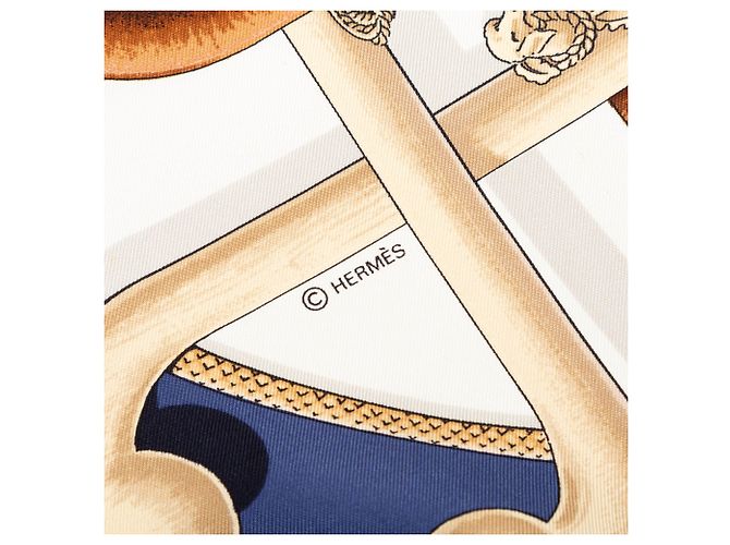 Sciarpa in seta Hermès Blue Cannes et Pommeaux 90 - vista 3