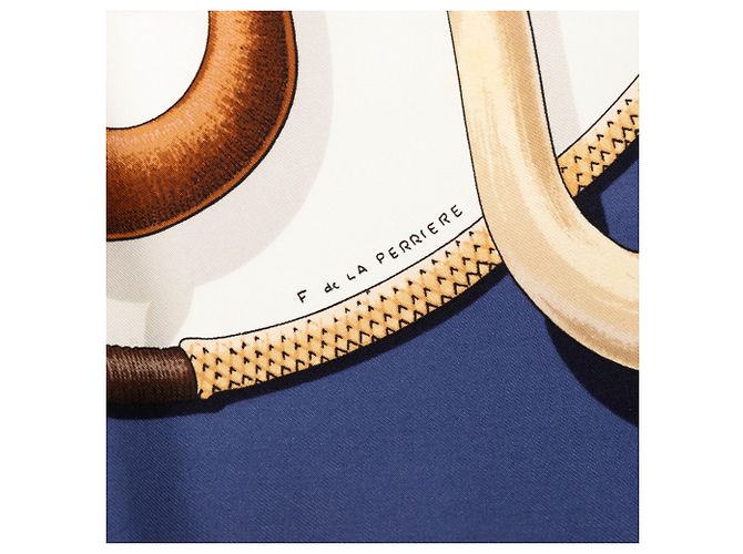 Sciarpa in seta Hermès Blue Cannes et Pommeaux 90 - vista 4