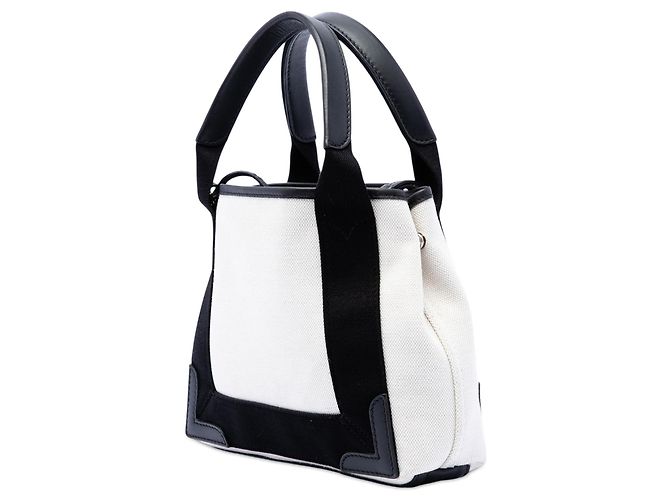 Balenciaga Canvas Cabas Weiß Navy XS - Ansicht 2