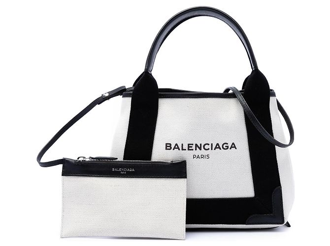 Balenciaga Canvas Cabas Weiß Navy XS - Ansicht 7