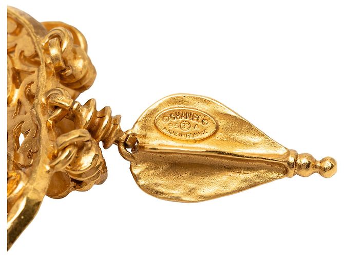 Spilla Chanel Gold CC con frange in filigrana dorata D'oro - vista 3