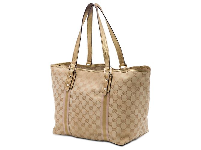Gucci Jolicoeur Tote aus beigem GG Canvas - Ansicht 2