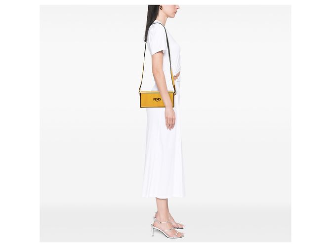 Fendi Borsa a tracolla orizzontale in pelle gialla Giallo - vista 6