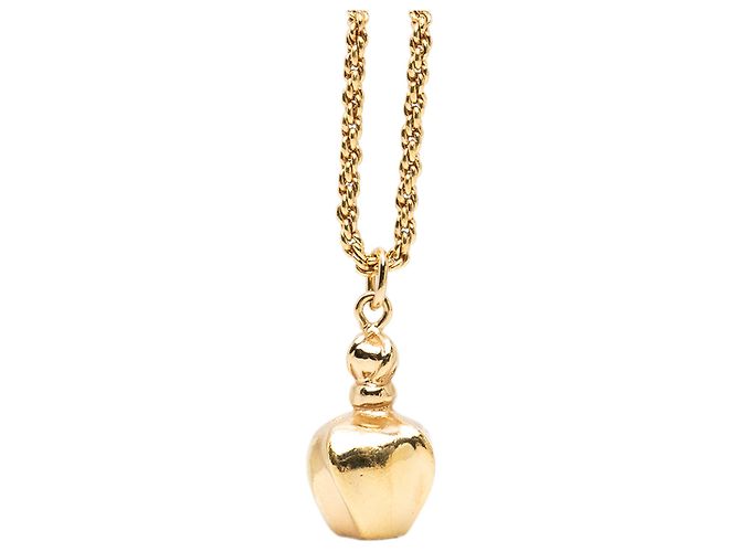 Collana con pendente flacone di profumo Dior Gold placcato oro D'oro - vista 2