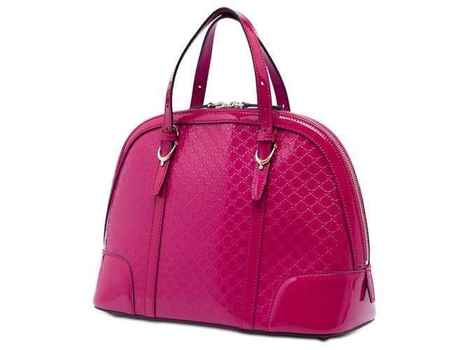 Borsa Gucci Pink Small Microguccissima in vernice Nice Dome Rosa - vista 2