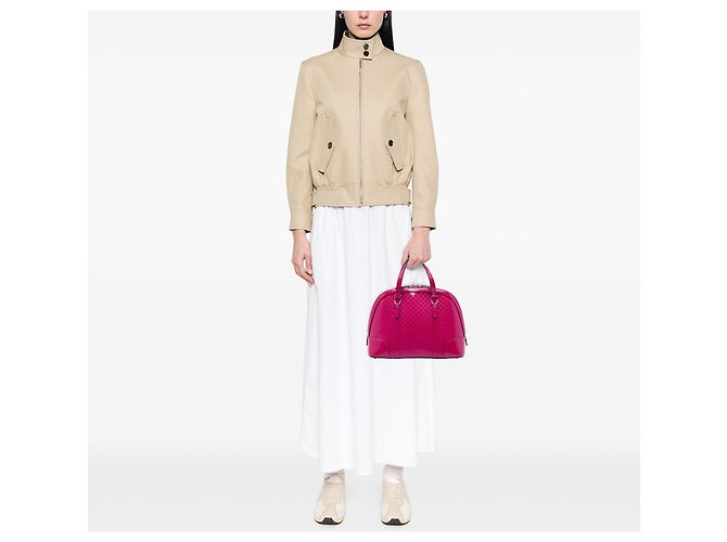 Borsa Gucci Pink Small Microguccissima in vernice Nice Dome Rosa - vista 5