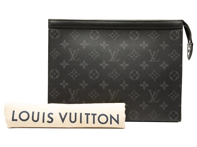 Louis Vuitton Pochette Voyage MM Monogram Eclipse nero - vista 8