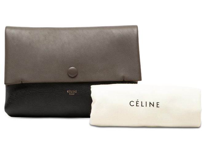 Céline Pochette All Soft in pelle bicolore marrone Celine Taupe - vista 7