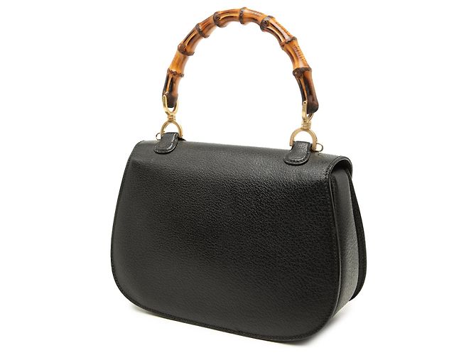 Gucci Pelle di vitello granulata nera Bamboo Night Nero - vista 2