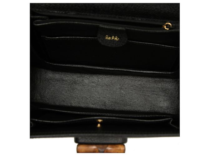 Gucci Pelle di vitello granulata nera Bamboo Night Nero - vista 4