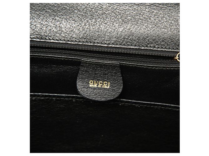 Gucci Pelle di vitello granulata nera Bamboo Night Nero - vista 5