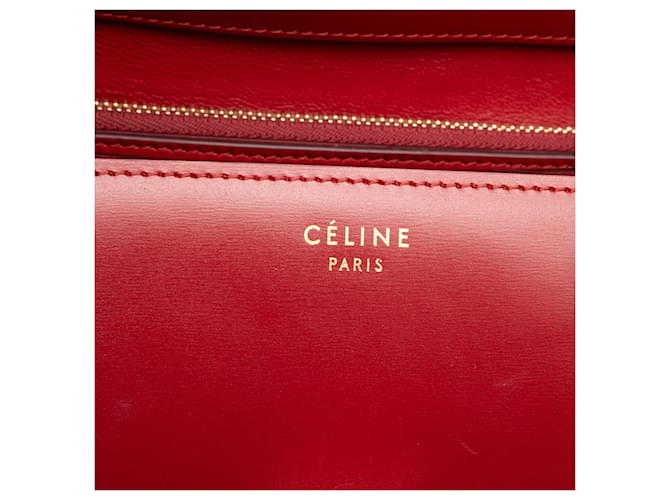 Céline Celine Red Medium Calfskin Classic Box Rosso - vista 5