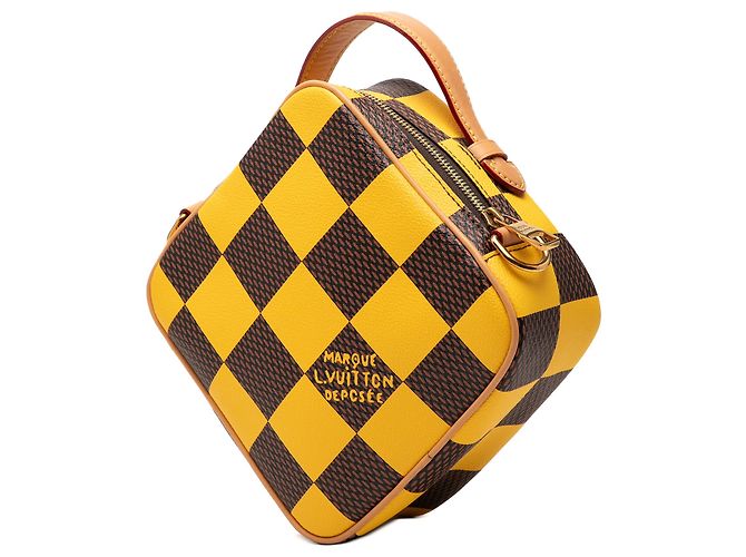 Messenger Louis Vuitton Yellow Damier Pop Chess Giallo - vista 2