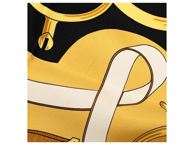Sciarpa in seta Hermès Yellow Eperon D Or 90 - vista 6