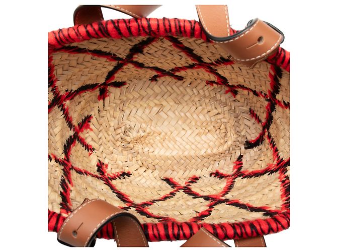 LOEWE Beige Small Raffia Animal Embroidered Anagram Basket Tote - Ansicht 4