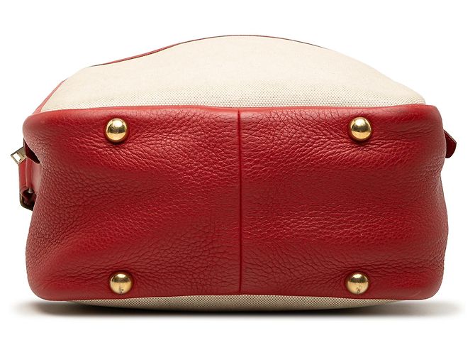 Borsa Messenger Victoria in Toile e Clemence Marrone Hermès - vista 3