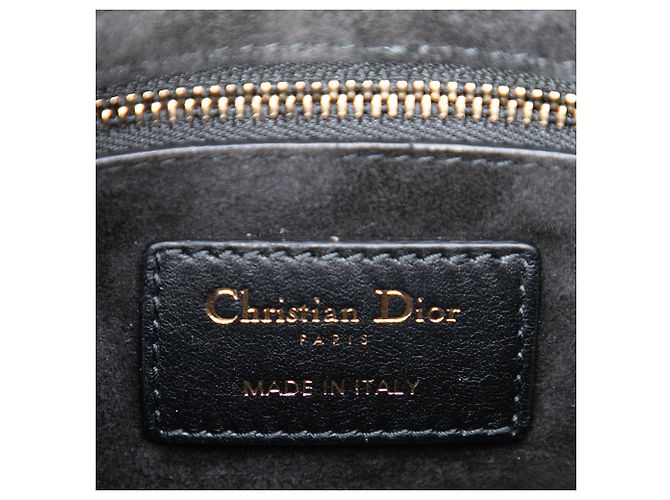 Lady Dior in tela ricamata spade giallo mini - vista 5