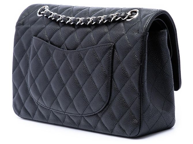 Chanel Black Medium Classic Caviar Double Flap Nero - vista 2