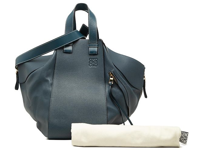 Bolsa Hammock LOEWE em couro de bezerro de grão médio azul Azul escuro - vista 7