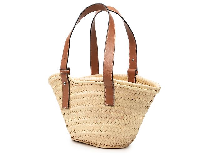 LOEWE Beige Small Raffia Anagram Basket Tote - Ansicht 2