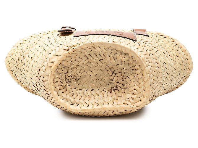 LOEWE Beige Small Raffia Anagram Basket Tote - Ansicht 3