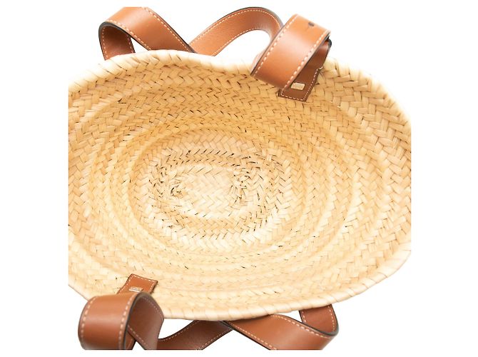 LOEWE Beige Small Raffia Anagram Basket Tote - Ansicht 4