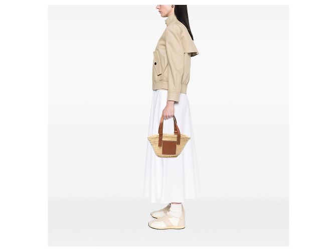 LOEWE Beige Small Raffia Anagram Basket Tote - Ansicht 6
